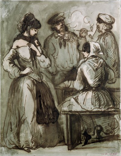 Grisettes and Workers by Constantin Guys